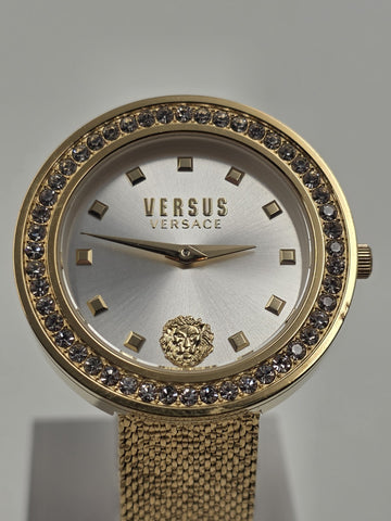 Versus Versace Carnaby Street Crystal Gold Mesh Women's 40mm Watch VSPCG3221