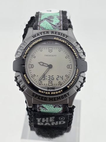 Rare Vintage Casio AWX-10 Twincept Ana-Digi Speed Memory 50M 1990s. Working