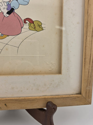 Rare Disney Treasures "Brave Little Tailor" Mickey Serigraph Etching Framed COA.