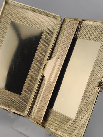 Vintage Large Alfred Dunhill London Leather Cigarette Case Gold Tone Interior.