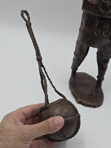 Original Antique C 1940 Burkina Faso Large Heavy Bronze Water Carrier W Africa
