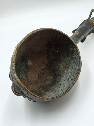 Rare Authentic Ashanti African Bronze Unity Cup Fertility Family Tribe Sculpture