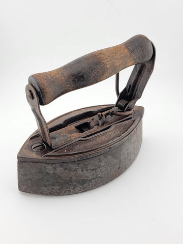 Rare Antique A C Willams Co Sad Irons with detachable handle. Complete Iron.
