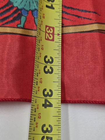 VINTAGE HERMES FEUX D’ARTIFICE FIREWORKS RED SILK SCARF WRAP 1937-1990 34X34