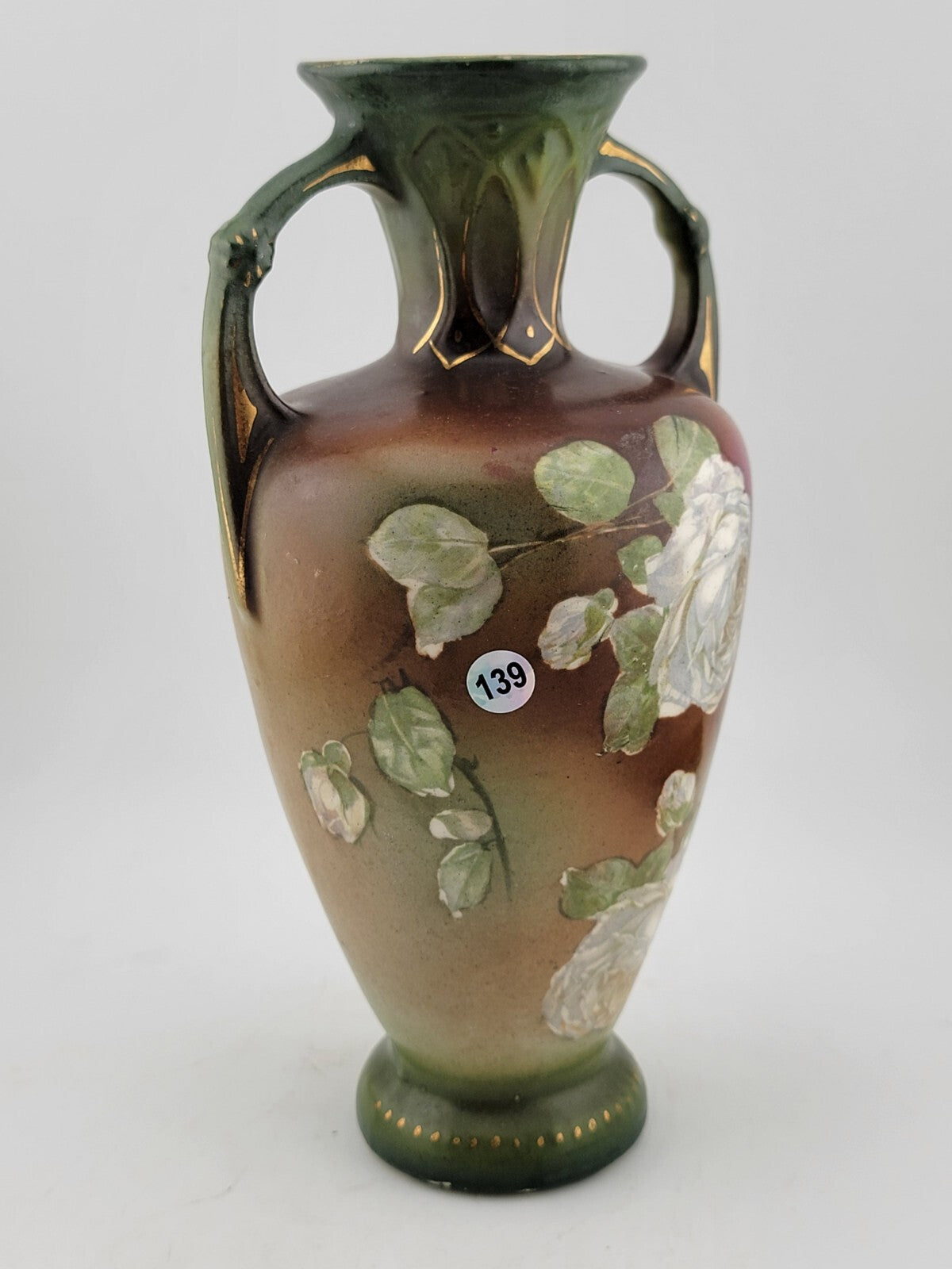 Antique ROBERT HANKE RH AUSTRIA Royal Wettina Floral PORCELAIN PORTRAIT VASE.