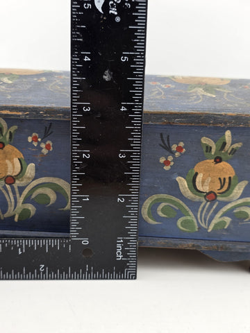 Rare Antique Hand Inscribed 1943 German Folk Art Chest WWII Augsburg Kepsake Box