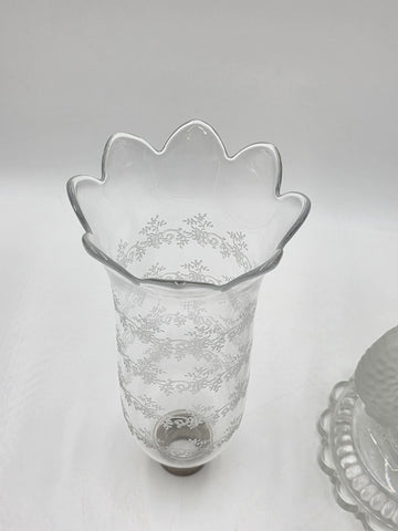 Rare Antique Beautiful Baccarat France Dolphin Form Candlestick Signed. 24 Inch.