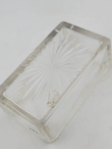 Antique C 1830's Victorian Silver Plate & Cut Glass Vanity Box / Soap Holder.