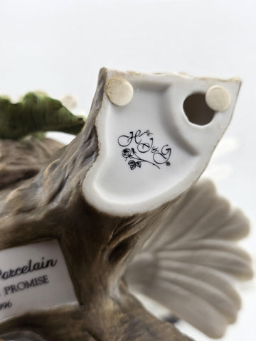 HOMCO HOME INTERIORS CLASSIC PORCELAIN "NATURE'S PROMISE" DOVES/FLOWERS/FAMILY