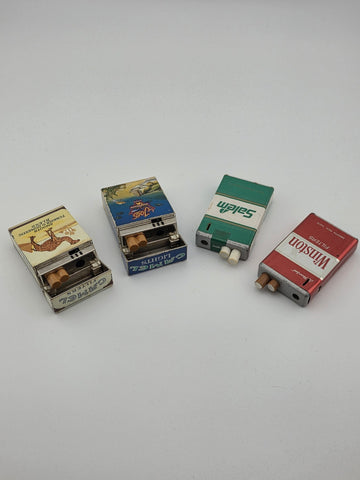 Lot Of 4 Vintage Cigarette Pack Lighters Camel Salem Winston Novelty. Untested.