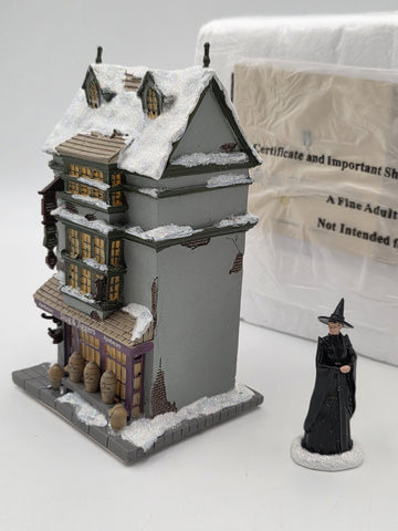 Hawthorne Village Harry Potter Slug & Jiggers McGonagall COA Lighted NEW. Works
