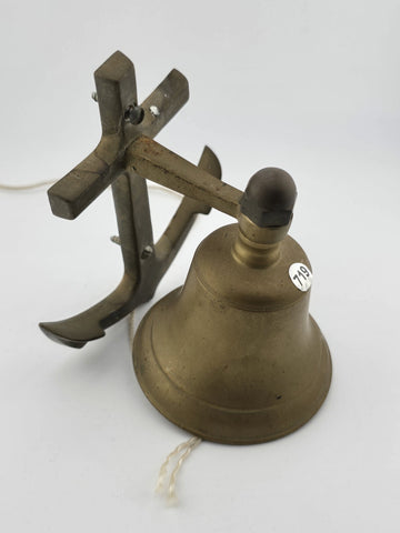 Vintage Solid Brass Ship Bell Wall Mount Anchor.  Front Doorbell. Kitchen Bell.