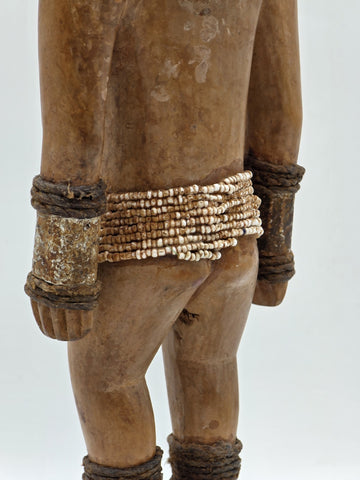 1940's Vintage Baule African Fertility Figure 15" Handcarved Wood Ivory Coast