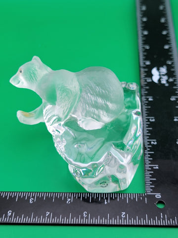 Faberge Crystal Polar Bear Signed Igor Carl Faberge Made in France. Missing Fish