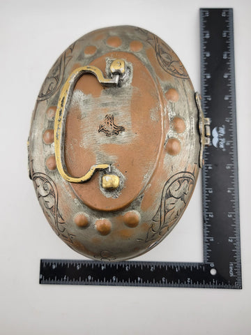 Rare Antique 19th C Ottoman Large Hammam Copper Bath Copper Box W Sultan Seal.