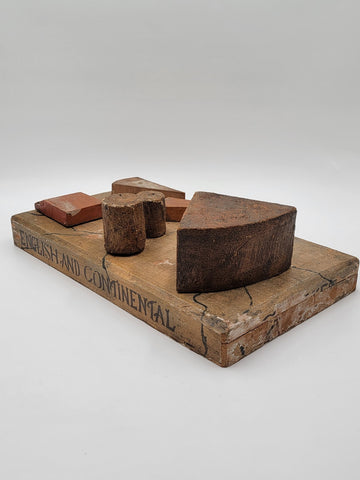 Antique 19th C One Of A Kind English & Continental Wooden Cheese Display Board.