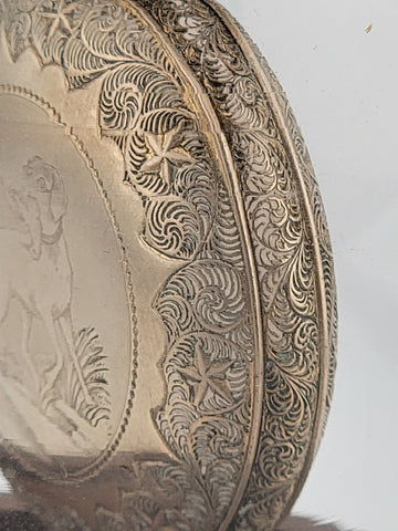The Plan Gold Plated Swiss Pocket Watch by David Perret c.1890. W Glass Dome.