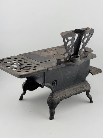 Antique Collectible Crescent Miniature Toy Cast Iron Stove Salesman Sample.