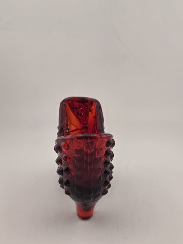 Vintage FENTON RUBY RED HOBNAIL GLASS PUSS 'n BOOTS SHOE EXCELLENT Cond.