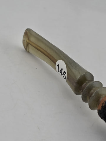 Vintage Danish Freehand Briar Pipe PANEL Rusticated Plateau Rim Lucite Stem