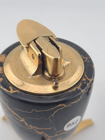 Pair Ronson Mid Century Marble Table Lighter England USA Atomic Barware Untested