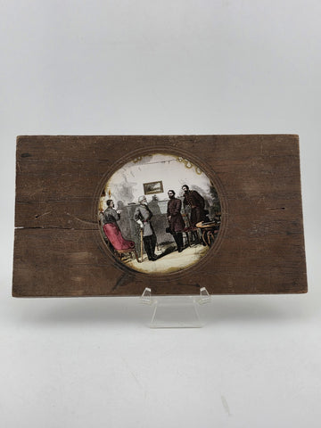 Rare Civil War Magic Lantern Slide Surrender of Robert E Lee to Ulysses S. Grant