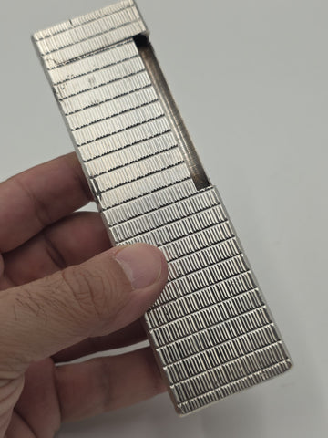 Rare Vintage S.T. Dupont Paris Large Table Lighter Silver Guilloche France 6"