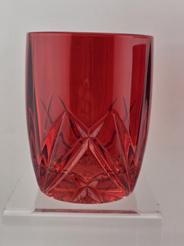 Set of 4 Waterford Crystal Marquis Brookside Red Double Old-Fashioned Glasses