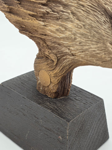 Rare Rick Cain Limited Edition "Pathways" 1001/2000 Carved Bald Eagle/Wolf