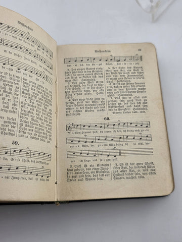 Rare 1900 German Evangelical Hymn Book Gesangbuch Rheinland Westfalen Leather