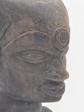 Rare 1930's African Luba Fertility Tribal Figure Handcarved Congo Art Sculpture