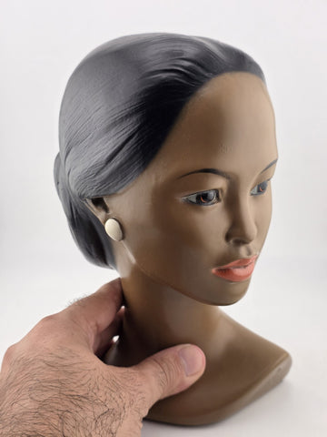 Vintage Marwal Hawaiian Polynesian Hula Girl Bust Chalkware 8" tall