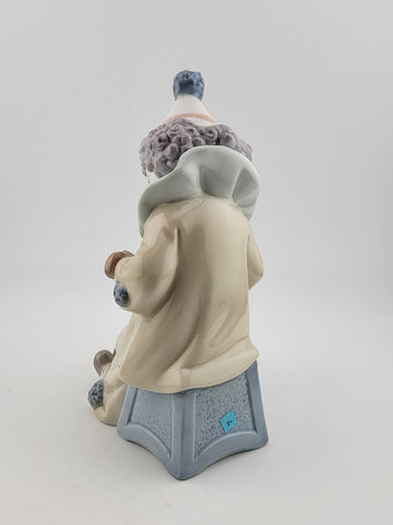 LLADRO Clown w/ Puppy Dog Pierrot Concertina Retired Jose Puche #5279 Vintage