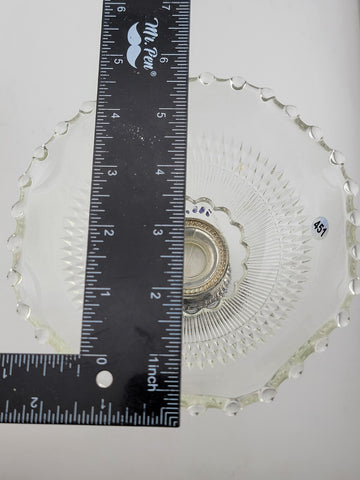 2 Antique Duchin Creation, Sterling Silver Weighted, Glass Compote Candy Bowls