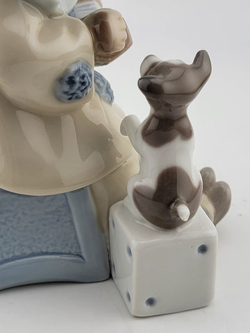 LLADRO Clown w/ Puppy Dog Pierrot Concertina Retired Jose Puche #5279 Vintage