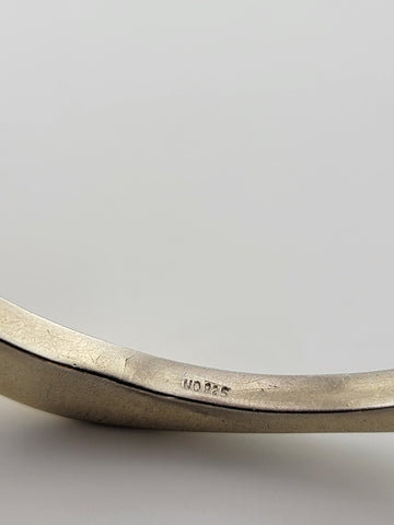 Antique Elegant Sterling Silver Art Deco Geometric Bangle Bracelet.