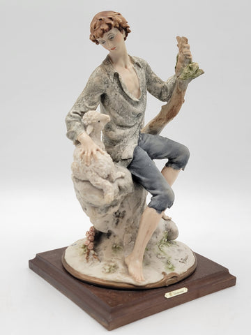 Giuseppe Armani Sculpure Capodimonte 1982 Florence Shepherd with Sheep 13 in