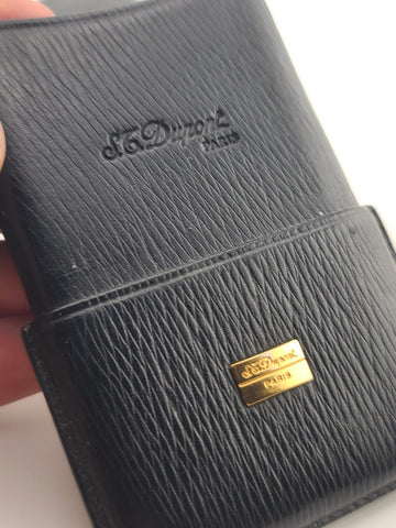 Rare Vintage S.T. Dupont Paris Black Leather Cigarette Case Made in Spain