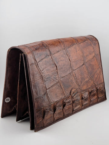 Antique Fabulous Caramel 1940's-50's Genuine Hornback Alligator Purse.