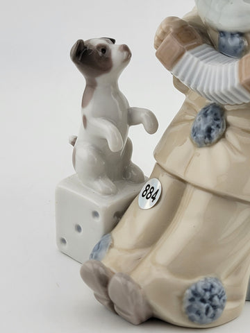 LLADRO Clown w/ Puppy Dog Pierrot Concertina Retired Jose Puche #5279 Vintage