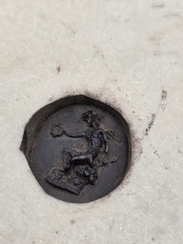 Rare Antique 19th C Enrico Braga Tondo Relief Plaque with Perfugium Regibus Coin