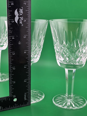 Set Of 6 Vintage Waterford Kylemore Crystal Claret Wine Glasses, 6 in high. VG.
