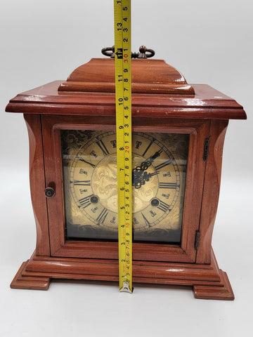BEAUTIFUL ESKA WIND UP ESKA SHELF MANTEL CLOCK BRAZIL WESTMINSTER CHIMES. As-is.