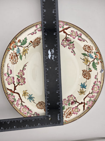 Rare Antique Set of 4 1882 & 83 Wedgwood Queensware dinner plates. VG Condition