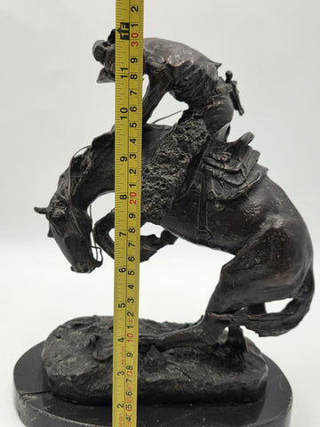 Frederic Remington The Rattlesnake Bronze Sculpture Cowboy Horse Western 12"