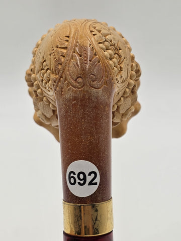 Antique C1920 Turkish Meerschaum Tobacco Pipe Hand Carved Figural Lucite Stem.