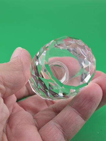 Vintage 1970 Swarovski Faceted Clear Crystal 2.5" tall ONE TON Paperweight W Box