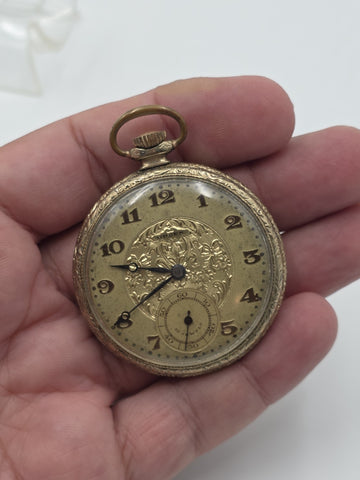 Rare Antique 1920 Gruen Guild 19  Pocket Watch GF Wadsworth Case Swiss. Works