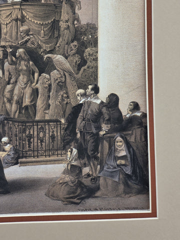 Pulpit in St. Gudule” 19th C British Lithograph Day & Son Queen’s Printer. 20x16