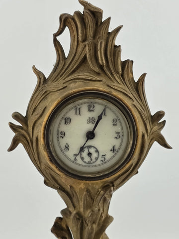 Antique 19th C Jennings Brothers Art Nouveau “Holly” Clock 1891. Spring Broken